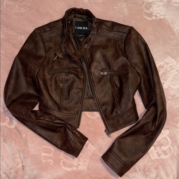 I.AM.GIA AROX JACKET Dark Brown faux leather Jacket size XXS SOLD OUT IN STORES - Picture 5 of 17